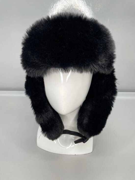 Scala Mens/Womens Aviator Hat Black Size L Faux Fur Trimmed Polyester Winter main image 4